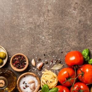 Italian cuisine concept with ingredients
