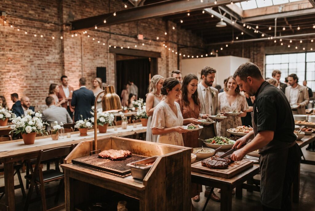Buffet oder BBQ bei Atelier Ender in Augsburg (Hochzeit), KI-generiertes Symbolbild
